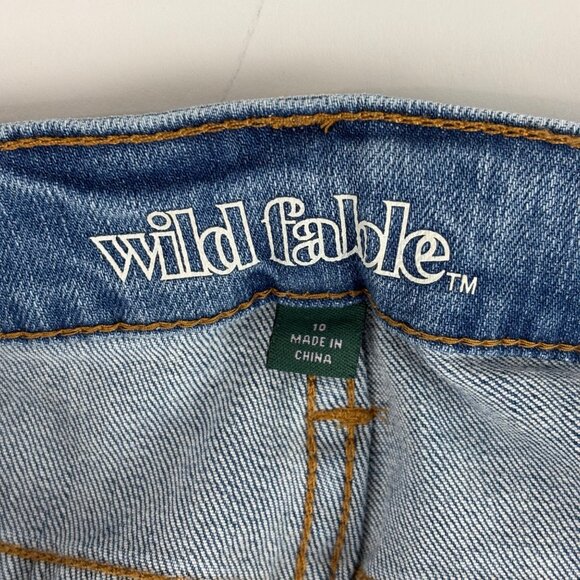 Wild Fable High Rise Mom Jeans Womens Size 10 Distressed Light Wash Blue Denim - Picture 11 of 13